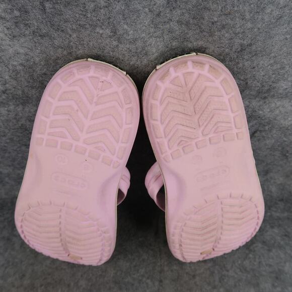 Crocs Shoes Womens 10 Sandals Flip Flops Crocband Pink White Casual Comfort Flat - Picture 10 of 11